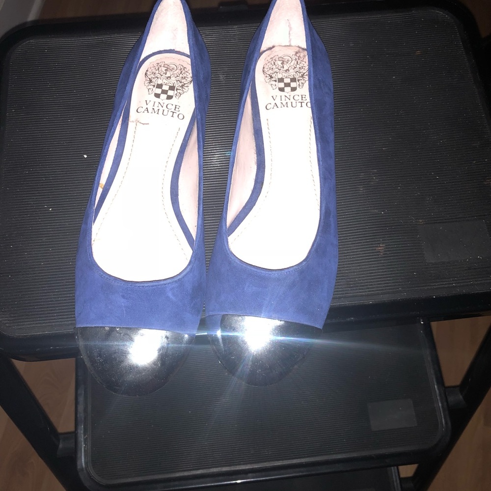 Bright blue with Silver Toe Cap Vince Camuto Flats